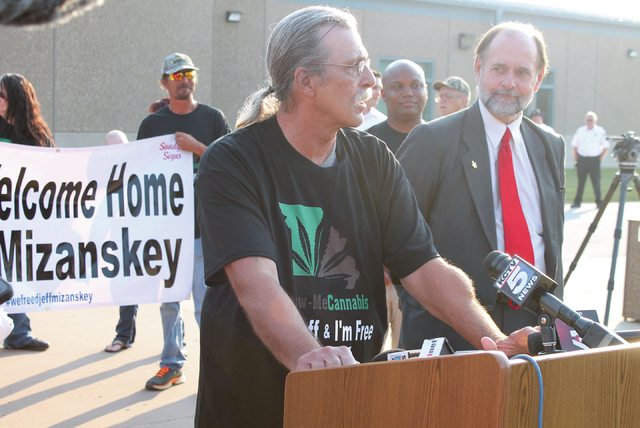 Jeff Mizanskey with his attorney Dan Viets